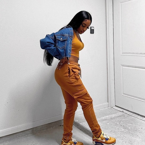 Rust Sweater Pants w/ Drawstring - Picture 3 of 13